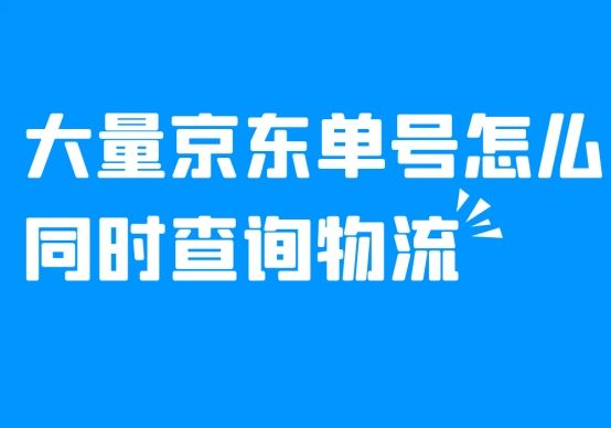 大量京东单号怎么同时查询物流